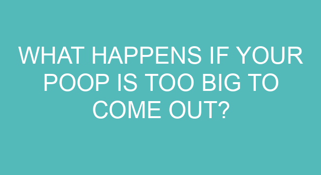 What Happens If Your Poop Is Too Big To Come Out?