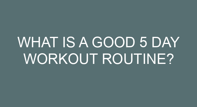 What Is A Good 5 Day Workout Routine