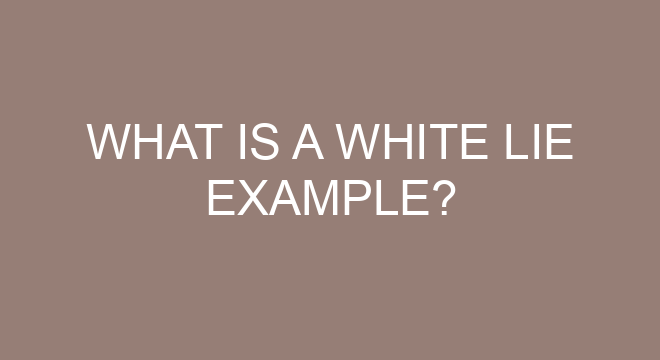 What Is A White Lie Example?