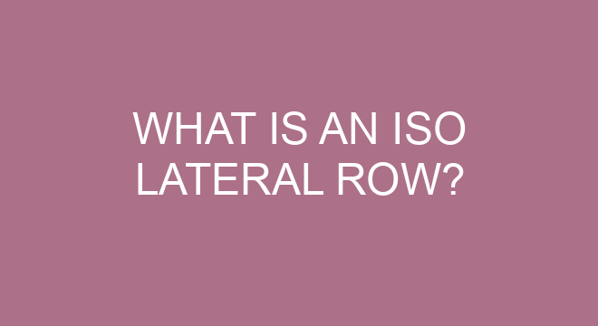 What Is An ISO Lateral Row?